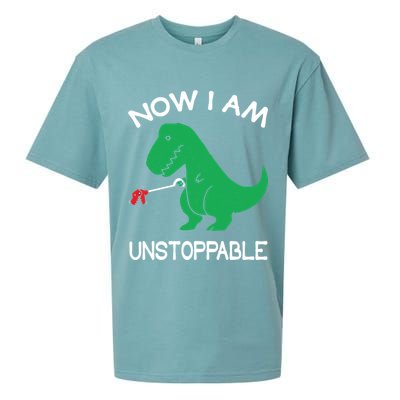 Now I'm Unstoppable - Funny T-Rex Dinosaur Sueded Cloud Jersey T-Shirt