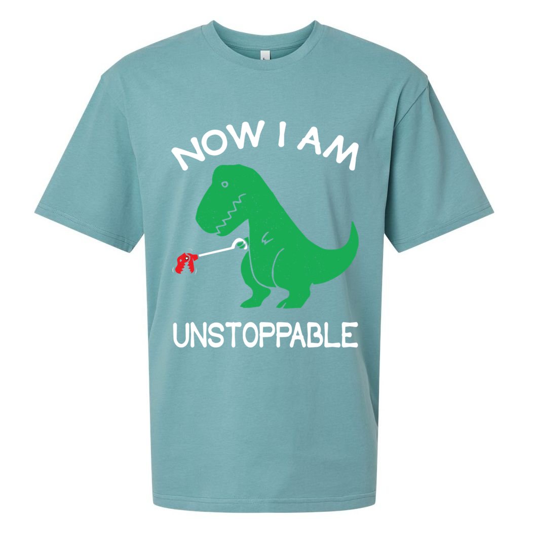 Now I'm Unstoppable - Funny T-Rex Dinosaur Sueded Cloud Jersey T-Shirt