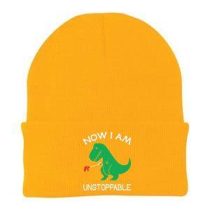 Now I'm Unstoppable Funny TRex Dinosaur Knit Cap Winter Beanie