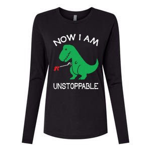 Now I'm Unstoppable Funny TRex Dinosaur Womens Cotton Relaxed Long Sleeve T-Shirt