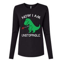 Now I'm Unstoppable Funny TRex Dinosaur Womens Cotton Relaxed Long Sleeve T-Shirt