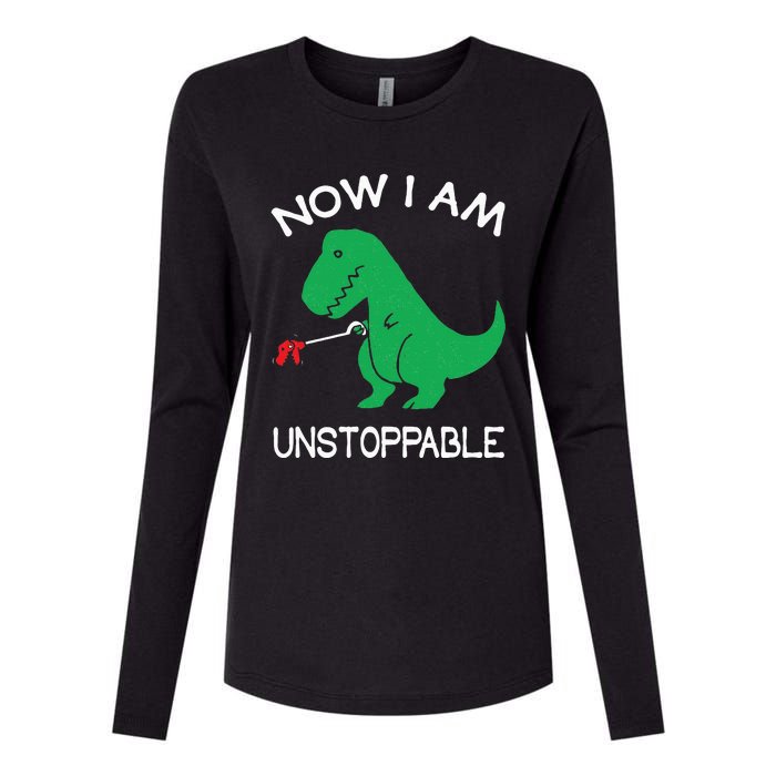 Now I'm Unstoppable Funny TRex Dinosaur Womens Cotton Relaxed Long Sleeve T-Shirt