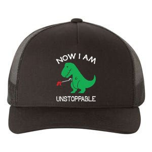 Now I'm Unstoppable Funny TRex Dinosaur Yupoong Adult 5-Panel Trucker Hat