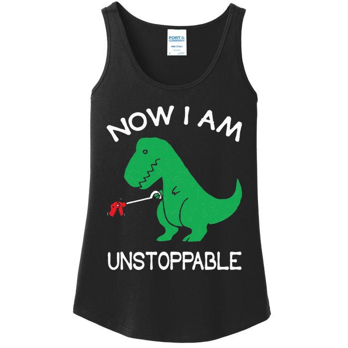 Now I'm Unstoppable Funny TRex Dinosaur Ladies Essential Tank