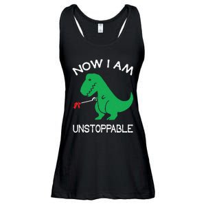 Now I'm Unstoppable Funny TRex Dinosaur Ladies Essential Flowy Tank