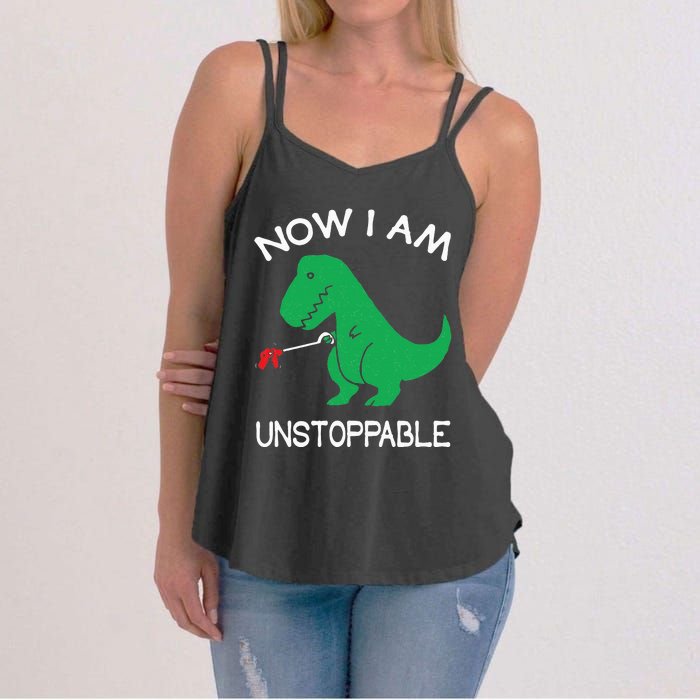 Now I'm Unstoppable Funny TRex Dinosaur Women's Strappy Tank