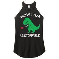 Now I'm Unstoppable Funny TRex Dinosaur Women's Perfect Tri Rocker Tank