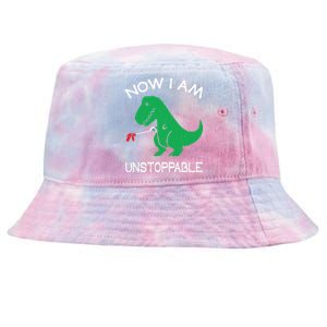 Now I'm Unstoppable Funny TRex Dinosaur Tie-Dyed Bucket Hat