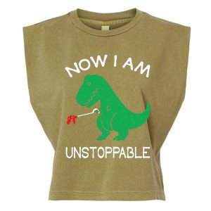 Now I'm Unstoppable Funny TRex Dinosaur Garment-Dyed Women's Muscle Tee