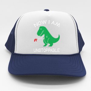 Now I'm Unstoppable Funny TRex Dinosaur Trucker Hat