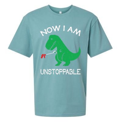 Now I'm Unstoppable Funny TRex Dinosaur Sueded Cloud Jersey T-Shirt