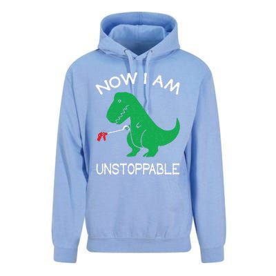 Now I'm Unstoppable Funny TRex Dinosaur Unisex Surf Hoodie