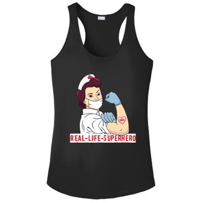 Nurse In Uniform Real Life Superhero Thank You Nurses Cute Gift Ladies PosiCharge Competitor Racerback Tank