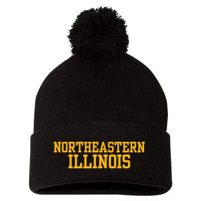 Northeastern Illinois University Pom Pom 12in Knit Beanie