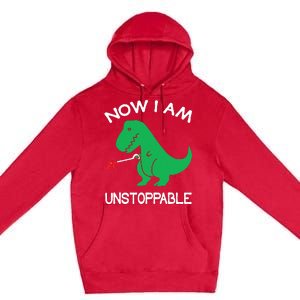 Now IM Unstoppable Funny Trex Dinosaur Premium Pullover Hoodie