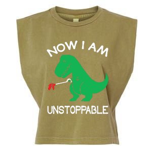 Now IM Unstoppable Funny Trex Dinosaur Garment-Dyed Women's Muscle Tee