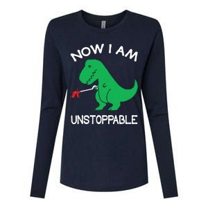 Now IM Unstoppable Funny Trex Dinosaur Womens Cotton Relaxed Long Sleeve T-Shirt