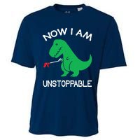 Now IM Unstoppable Funny Trex Dinosaur Cooling Performance Crew T-Shirt