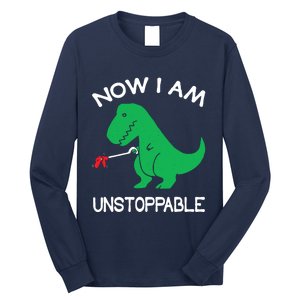 Now IM Unstoppable Funny Trex Dinosaur Long Sleeve Shirt