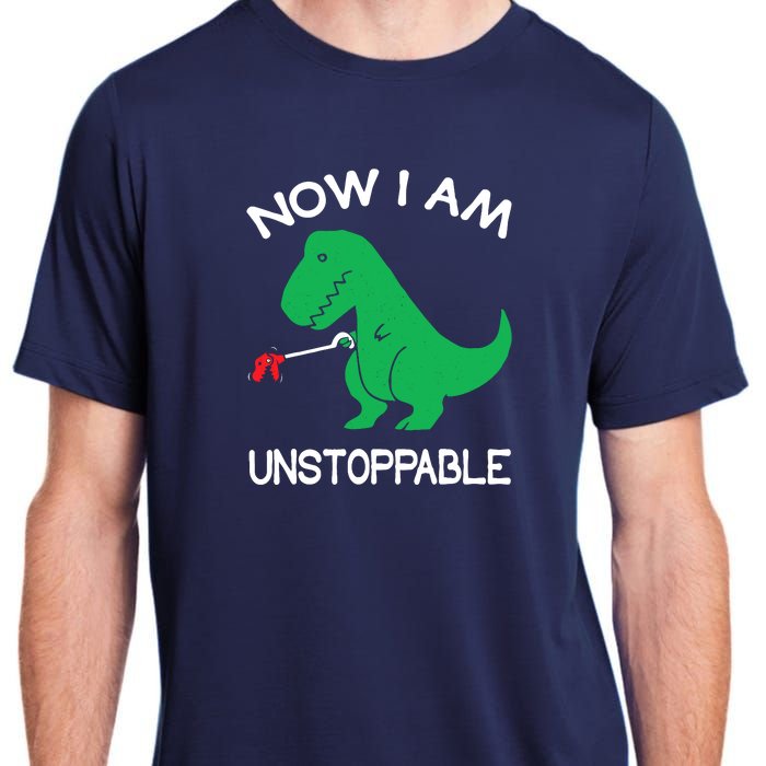 Now IM Unstoppable Funny Trex Dinosaur Adult ChromaSoft Performance T-Shirt