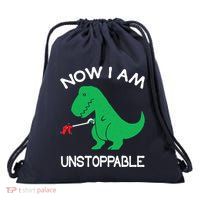 Now IM Unstoppable Funny Trex Dinosaur Drawstring Bag