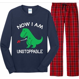 Now IM Unstoppable Funny Trex Dinosaur Long Sleeve Pajama Set