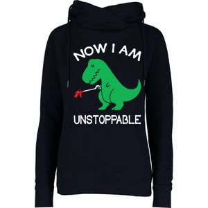 Now IM Unstoppable Funny Trex Dinosaur Womens Funnel Neck Pullover Hood