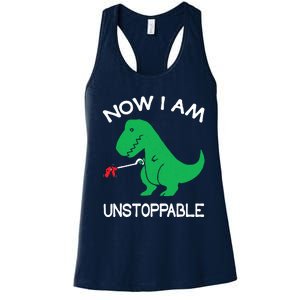 Now IM Unstoppable Funny Trex Dinosaur Women's Racerback Tank