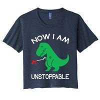 Now IM Unstoppable Funny Trex Dinosaur Women's Crop Top Tee