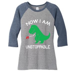 Now IM Unstoppable Funny Trex Dinosaur Women's Tri-Blend 3/4-Sleeve Raglan Shirt