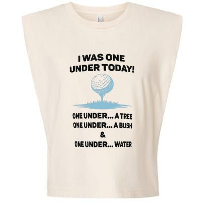 Name I Was One Under Today One Under A Tree Golf Team Garment-Dyed Women's Muscle Tee