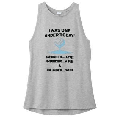 Name I Was One Under Today One Under A Tree Golf Team Ladies PosiCharge Tri-Blend Wicking Tank