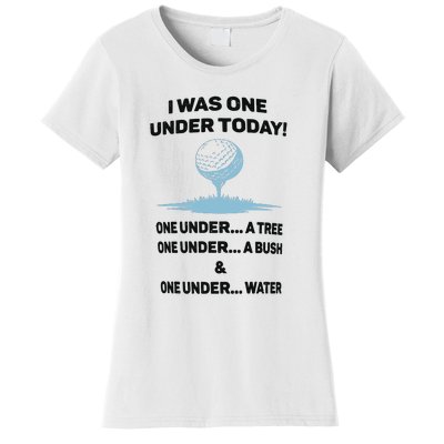 Name I Was One Under Today One Under A Tree Golf Team Women's T-Shirt