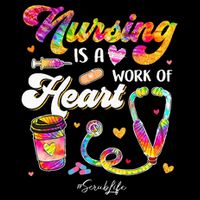 Nursing Is Work Of Heart Scrub Tie Dye Stethoscope Nurse City Backpack