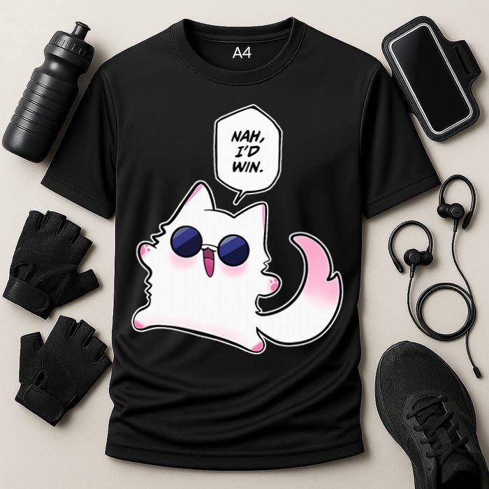 Nah ID Win Gojo Cat Meme Cooling Performance Crew T-Shirt