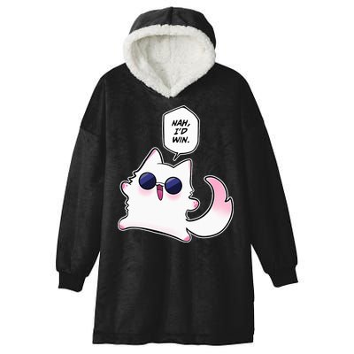 Nah ID Win Gojo Cat Meme Hooded Wearable Blanket