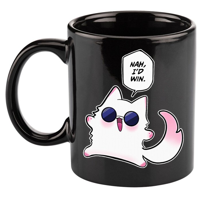 Nah ID Win Gojo Cat Meme 11oz C Handle Ceramic Mug