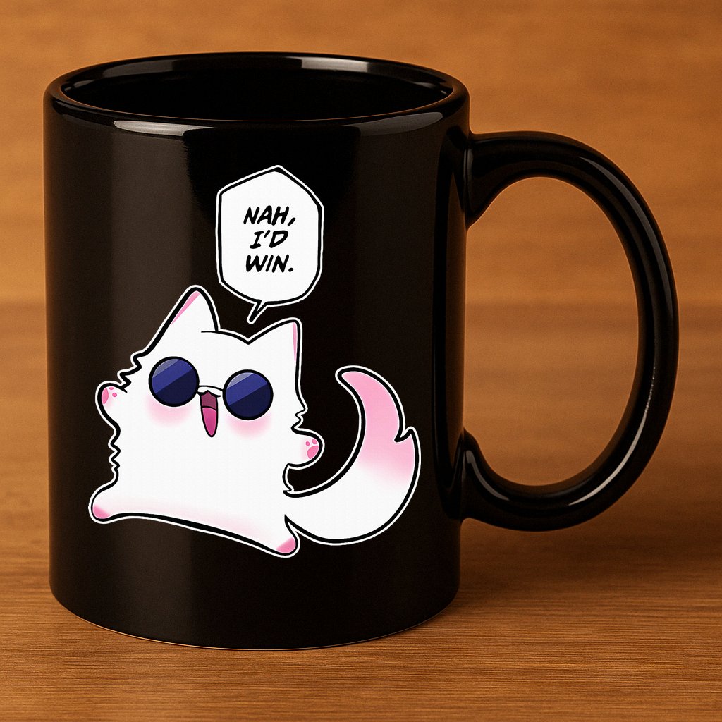 Nah ID Win Gojo Cat Meme 11oz C Handle Ceramic Mug