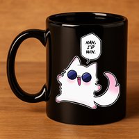 Nah ID Win Gojo Cat Meme 11oz C Handle Ceramic Mug
