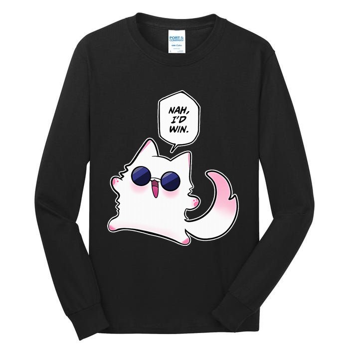 Nah ID Win Gojo Cat Meme Tall Long Sleeve T-Shirt