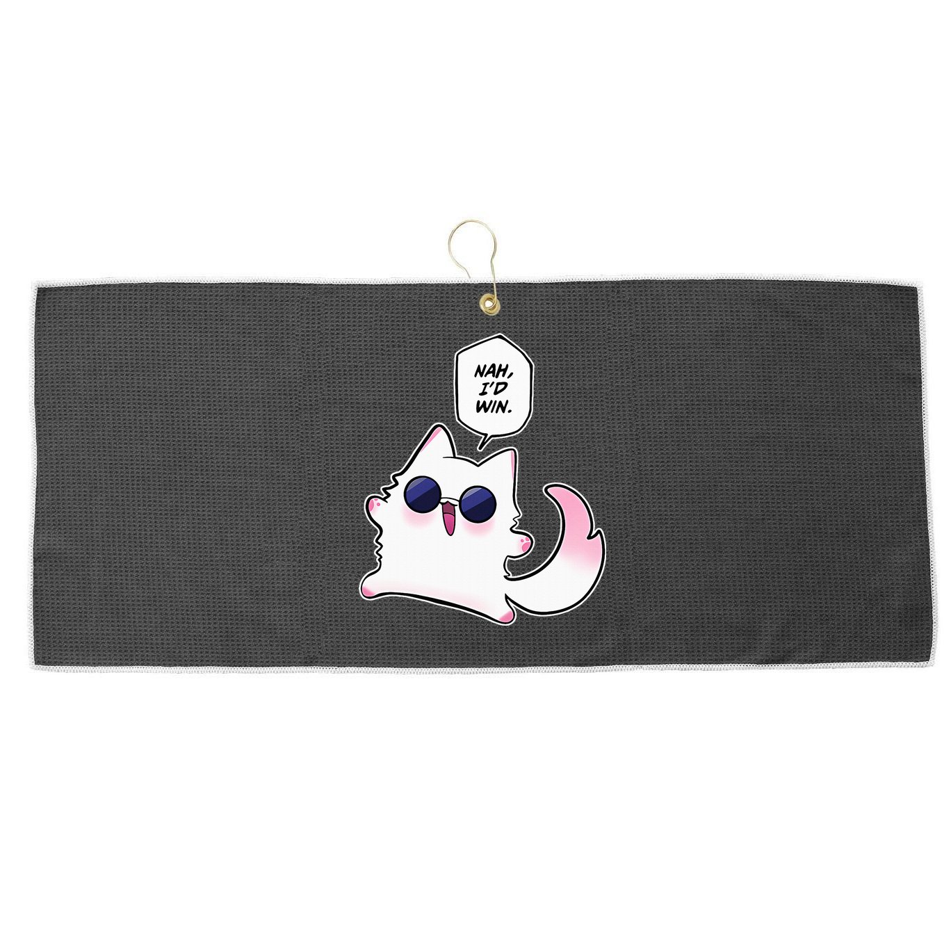 Nah ID Win Gojo Cat Meme Large Microfiber Waffle Golf Towel