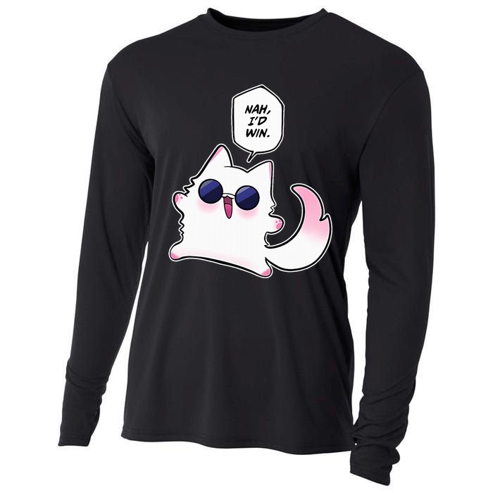 Nah ID Win Gojo Cat Meme Cooling Performance Long Sleeve Crew