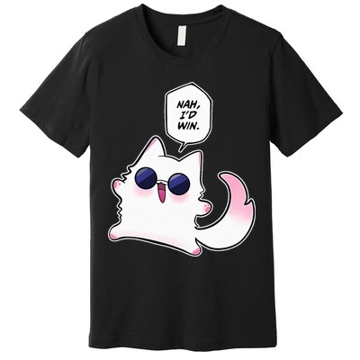 Nah ID Win Gojo Cat Meme Premium T-Shirt