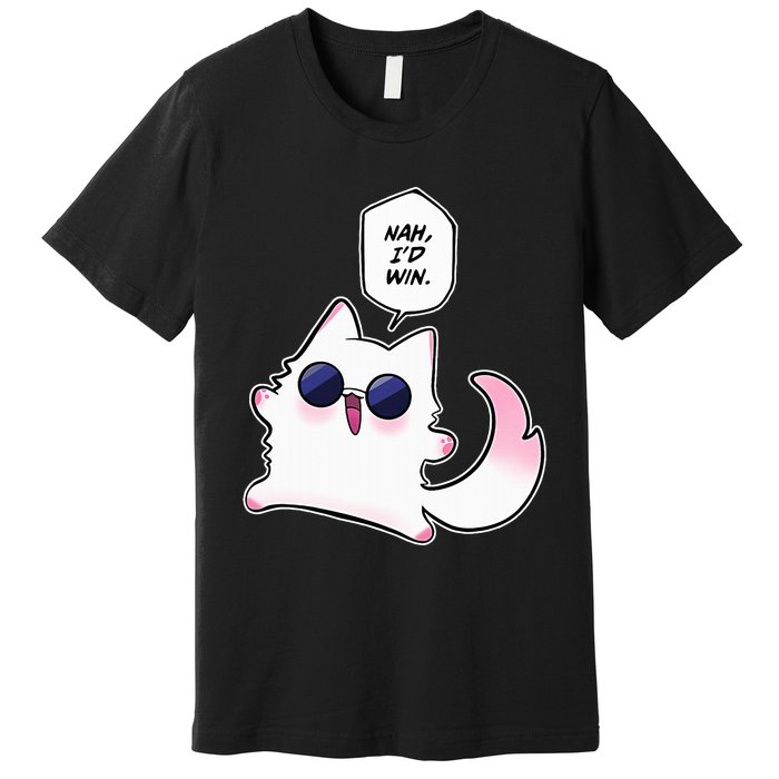 Nah ID Win Gojo Cat Meme Premium T-Shirt