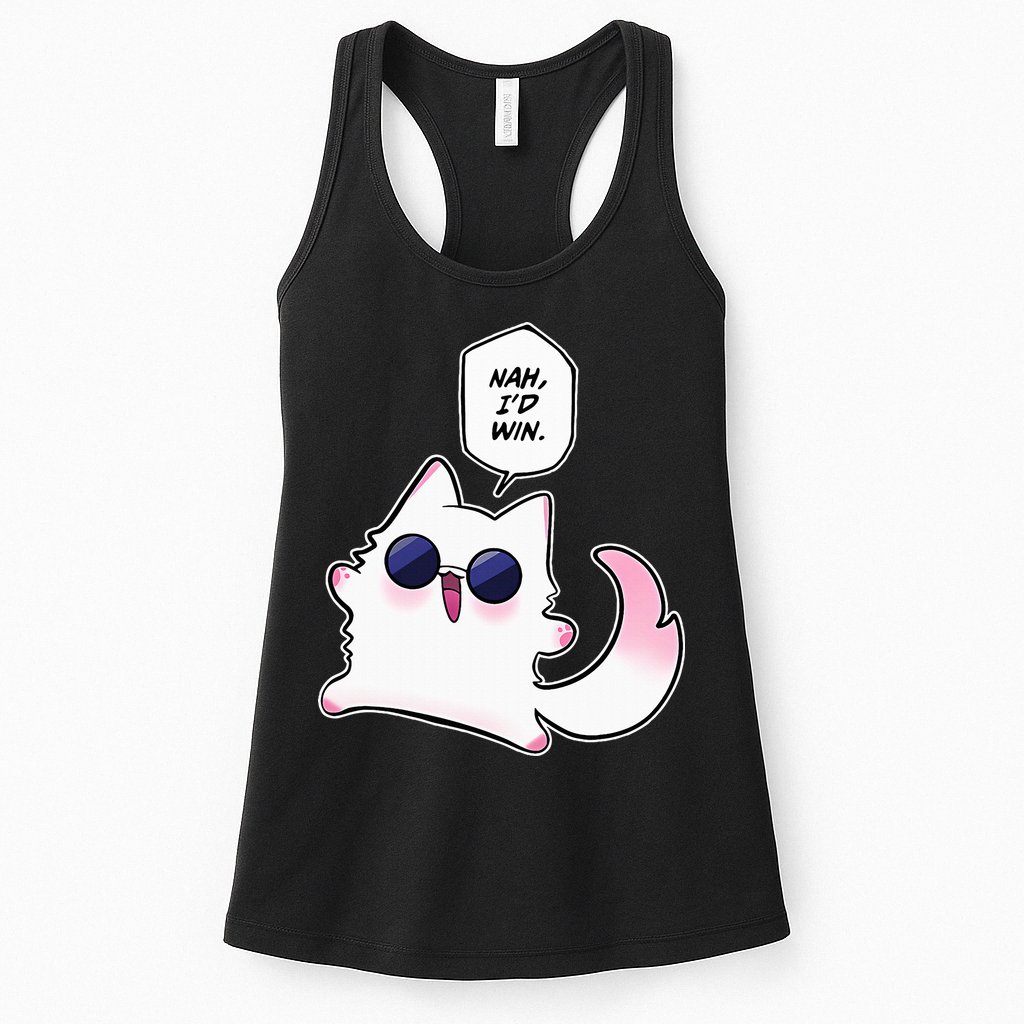 Nah ID Win Gojo Cat Meme Womens Tank Top