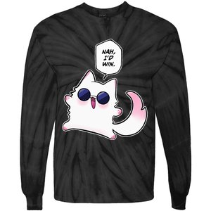 Nah ID Win Gojo Cat Meme Tie-Dye Long Sleeve Shirt