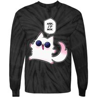 Nah ID Win Gojo Cat Meme Tie-Dye Long Sleeve Shirt