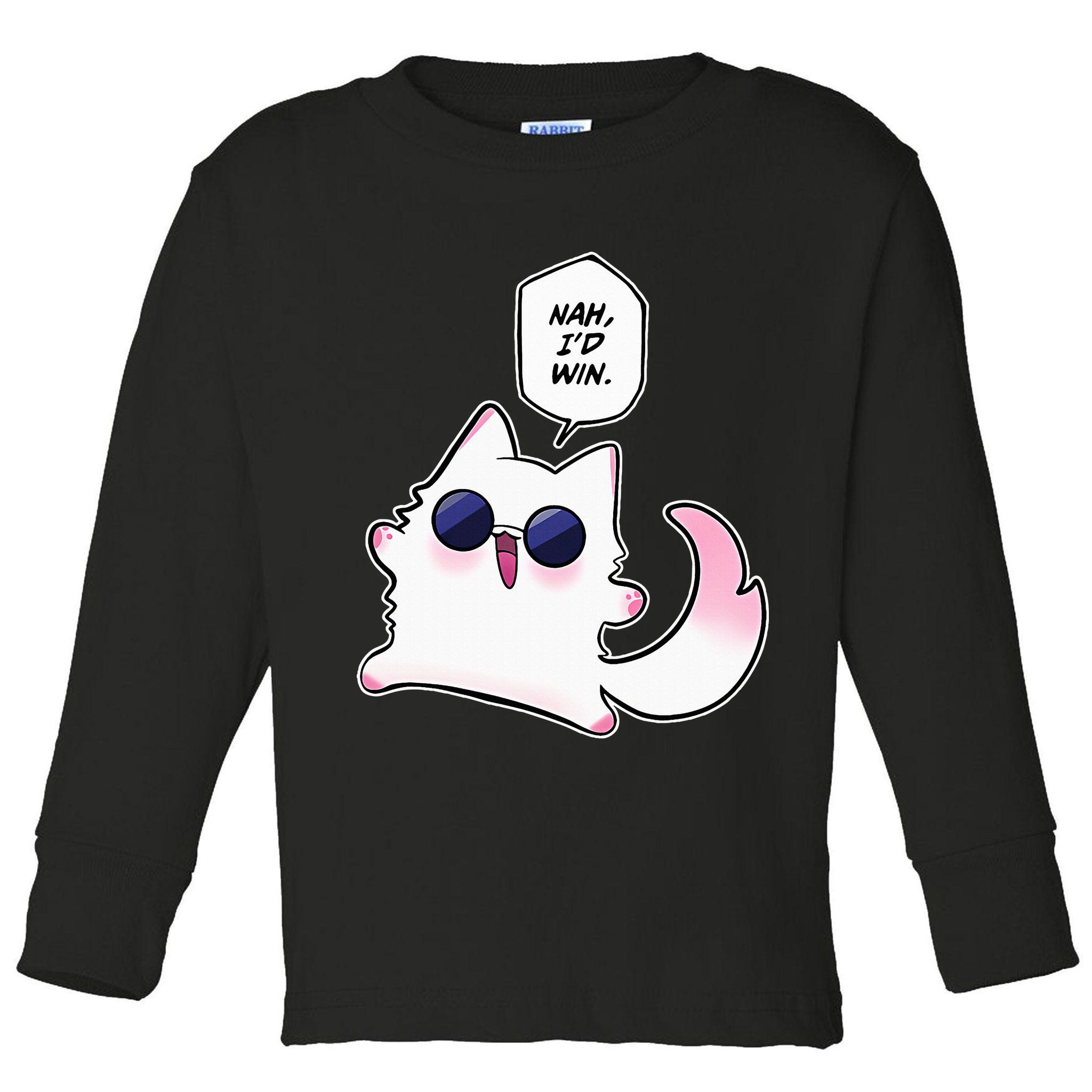 Nah ID Win Gojo Cat Meme Toddler Long Sleeve Shirt