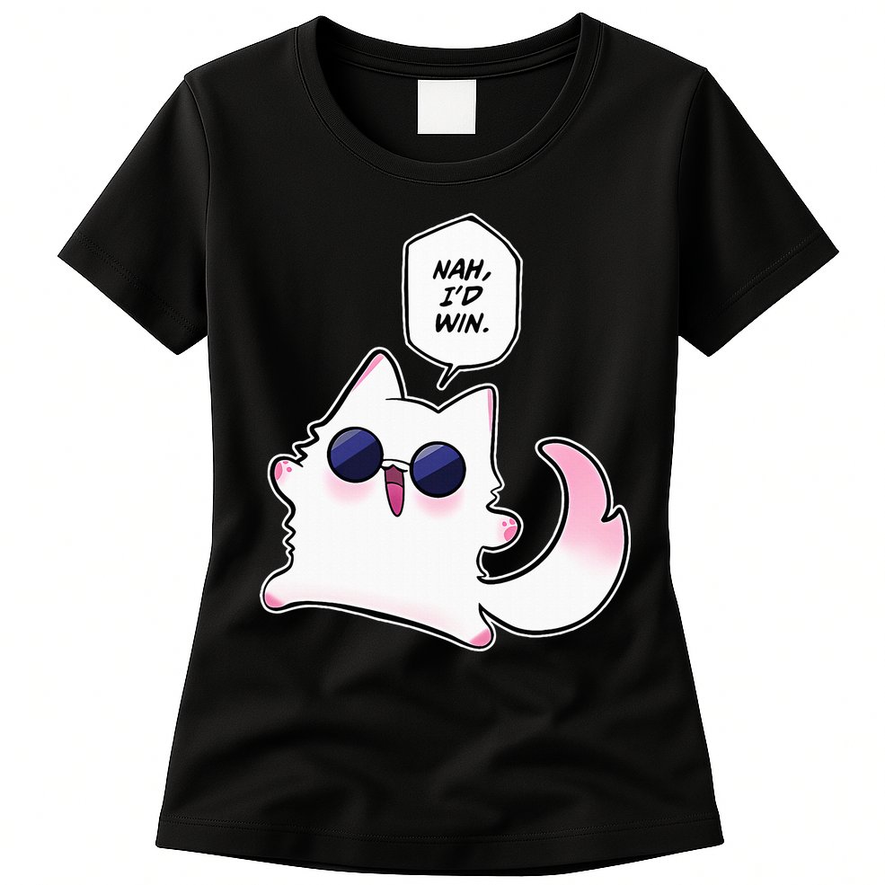 Nah ID Win Gojo Cat Meme Womens T-Shirt