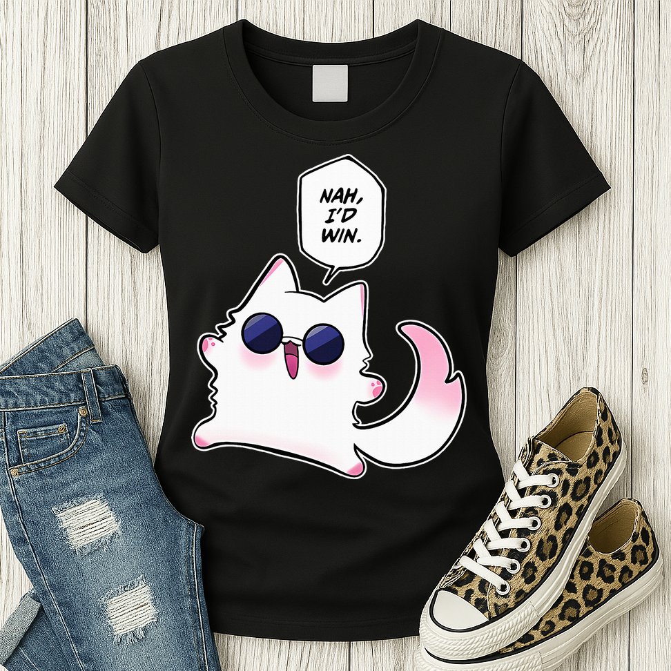 Nah ID Win Gojo Cat Meme Womens T-Shirt